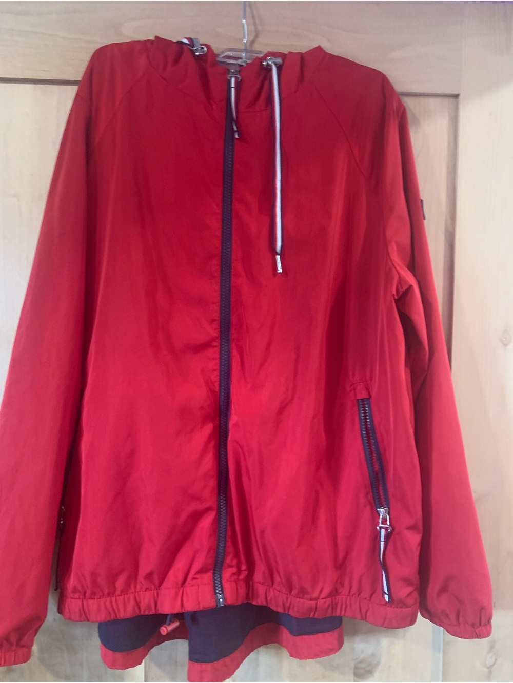 Tommy Hilfiger Unisex Red Hooded Windbreaker Jacket